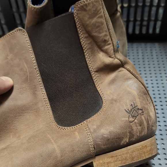 John Fluevog "Radio" Chelsea Brown Leather Boots - Picture 2 of 12